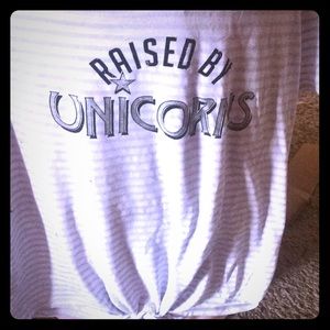 A NWOT unicorn shirt”raised by unicorns”!